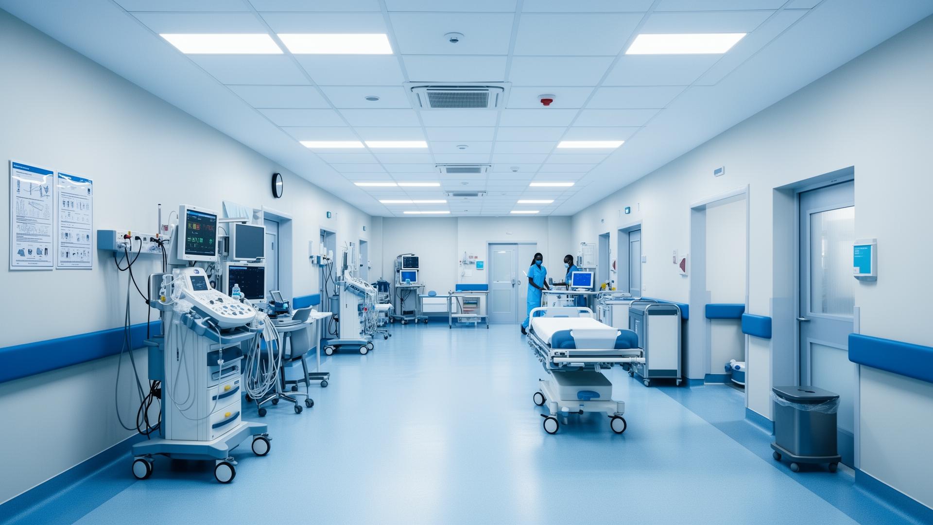 Modern hospital with advanced medical equipment